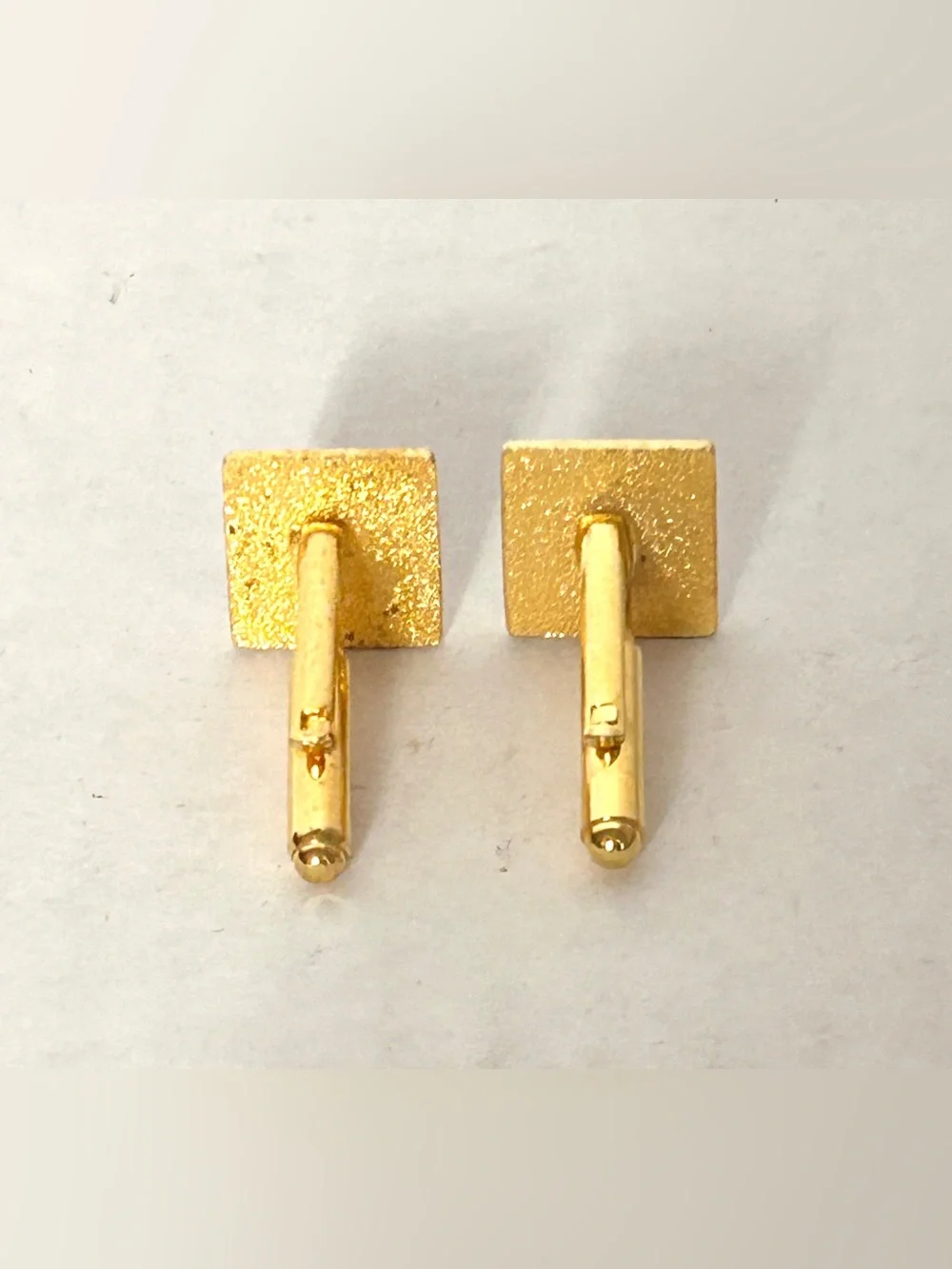 Vintage JW Initial Monogram Gold Tone Cufflinks Black Enamel